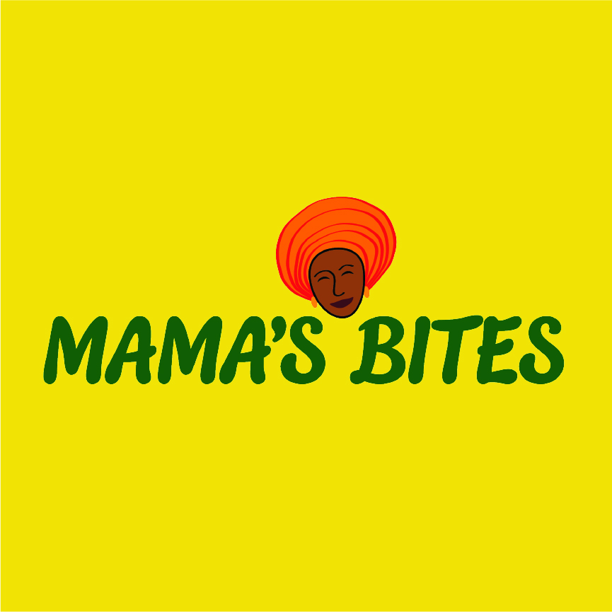 Mama's Bites logo over yellow