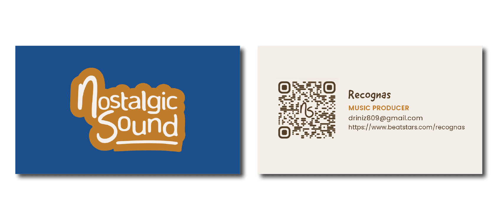 Nostalgic Sound business card Nostalgic Sound branding on business card