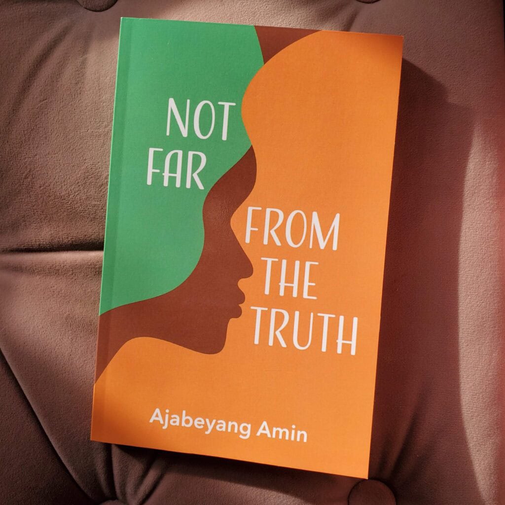 Not Far From the Truth book Book cover design, Salted Branding