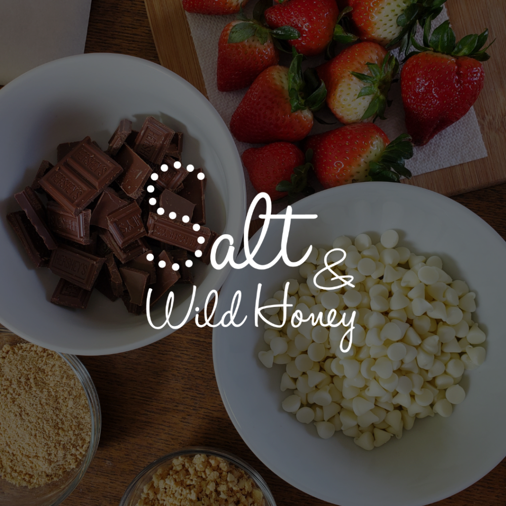 Salt and Wild Honey logo mockup Salt and Wild Honey logo white
