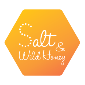 Salt & Wild Honey Logo hex white small salt & wild honey logo design 1