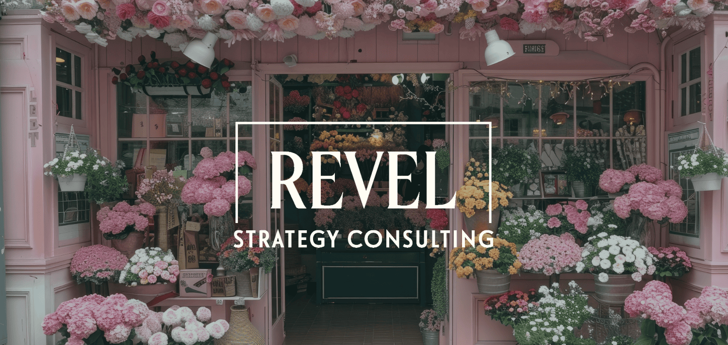 Revel logo - Salted Branding Revel logo on flower shop